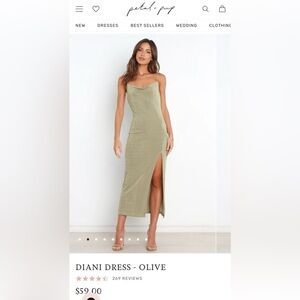 NWT Petal and Pup Diani Dress-Olive
